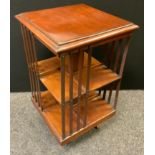 An Edwardian mahogany revolving book case, 89cm high, 52cm wide, c.1905