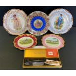 Coalport Rockingham plates, limited edition with certificates, etc, Royal Crown Derby cake slice (6)