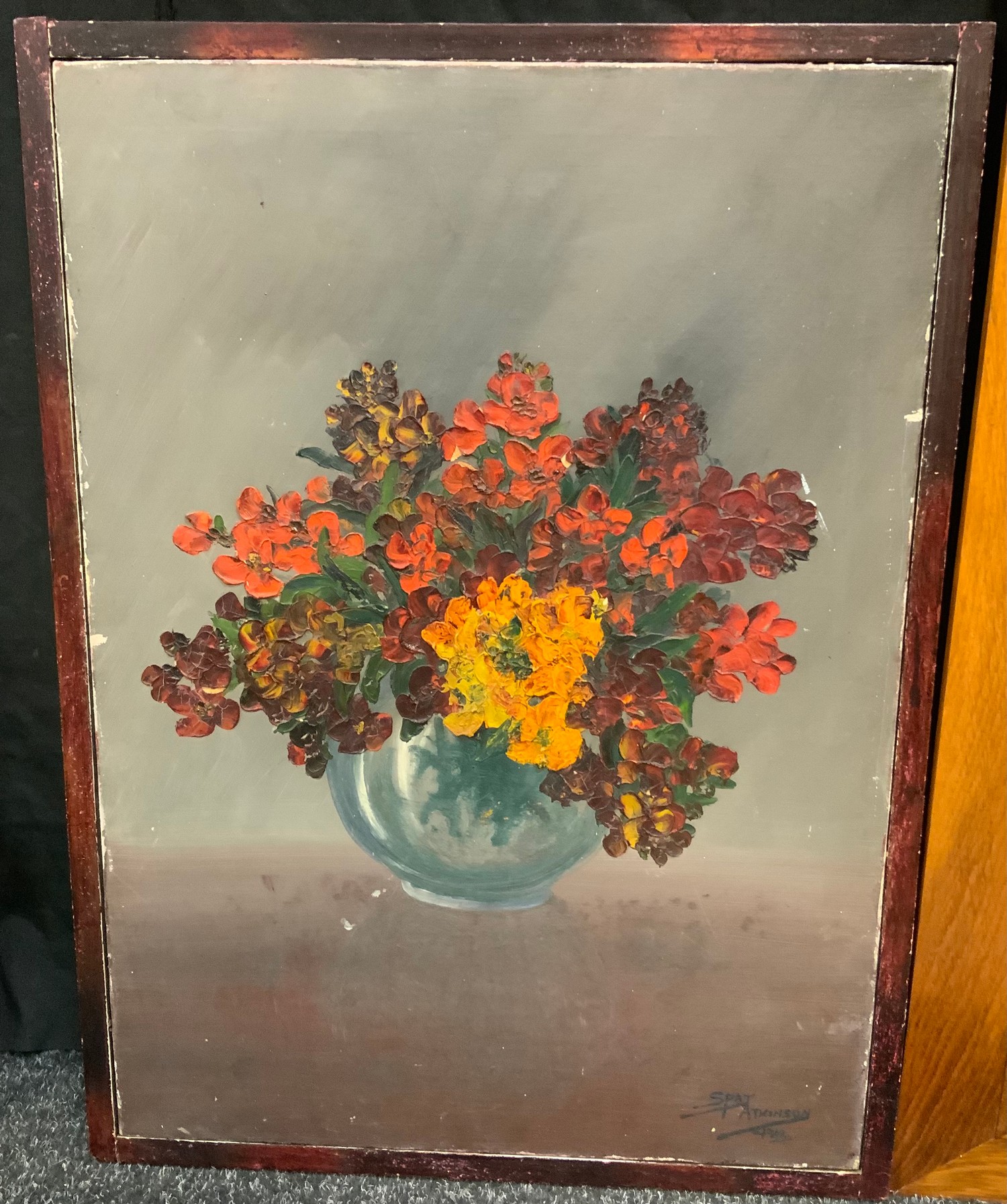 S P Atkinson (20th century) Still Life Flowers, signed, oil on canvas, 59.5cm x 49.5cm; another, - Image 3 of 5