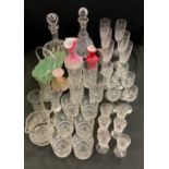 Crystal Glass ware - an Edinburgh Crystal Decanter; another; drinking glasses inc Whisky tumblers,