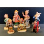 A Goebel Hummel figure Toothache; others Chimney Sweep, etc; similar Freidel models (7)