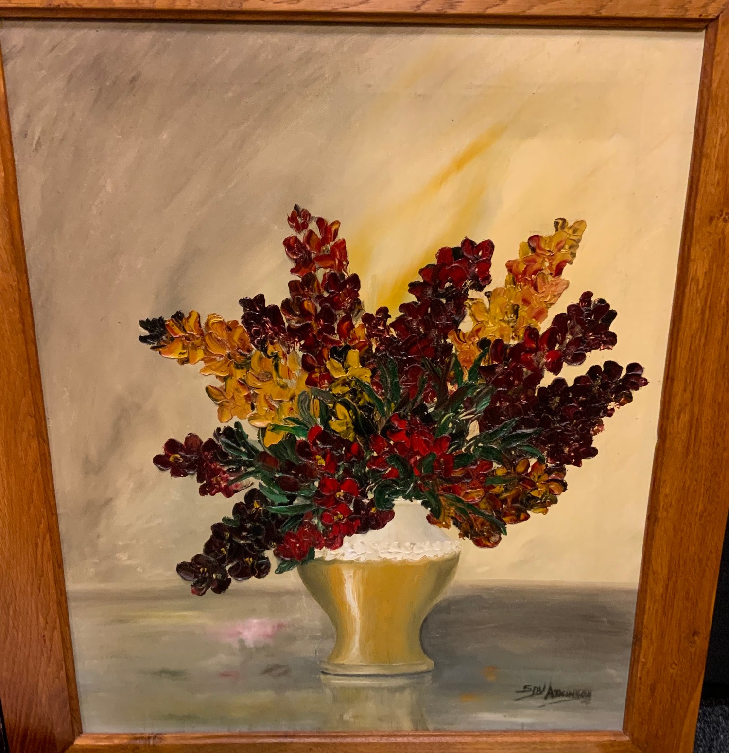 S P Atkinson (20th century) Still Life Flowers, signed, oil on canvas, 59.5cm x 49.5cm; another, - Image 2 of 5