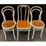 An near pair of early 20th century Mundus J & J Kohn bentwood chairs; another unmarked (3)