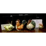 A Royal Crown Derby Paperweight Farmyard Cockerel, 129/5000, certificate; others Bantam Cockerel;