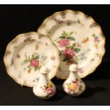 A Royal Crown Derby Derby Days pattern shaped circular plate, 20cm; another smaller, 15cm; a Posie