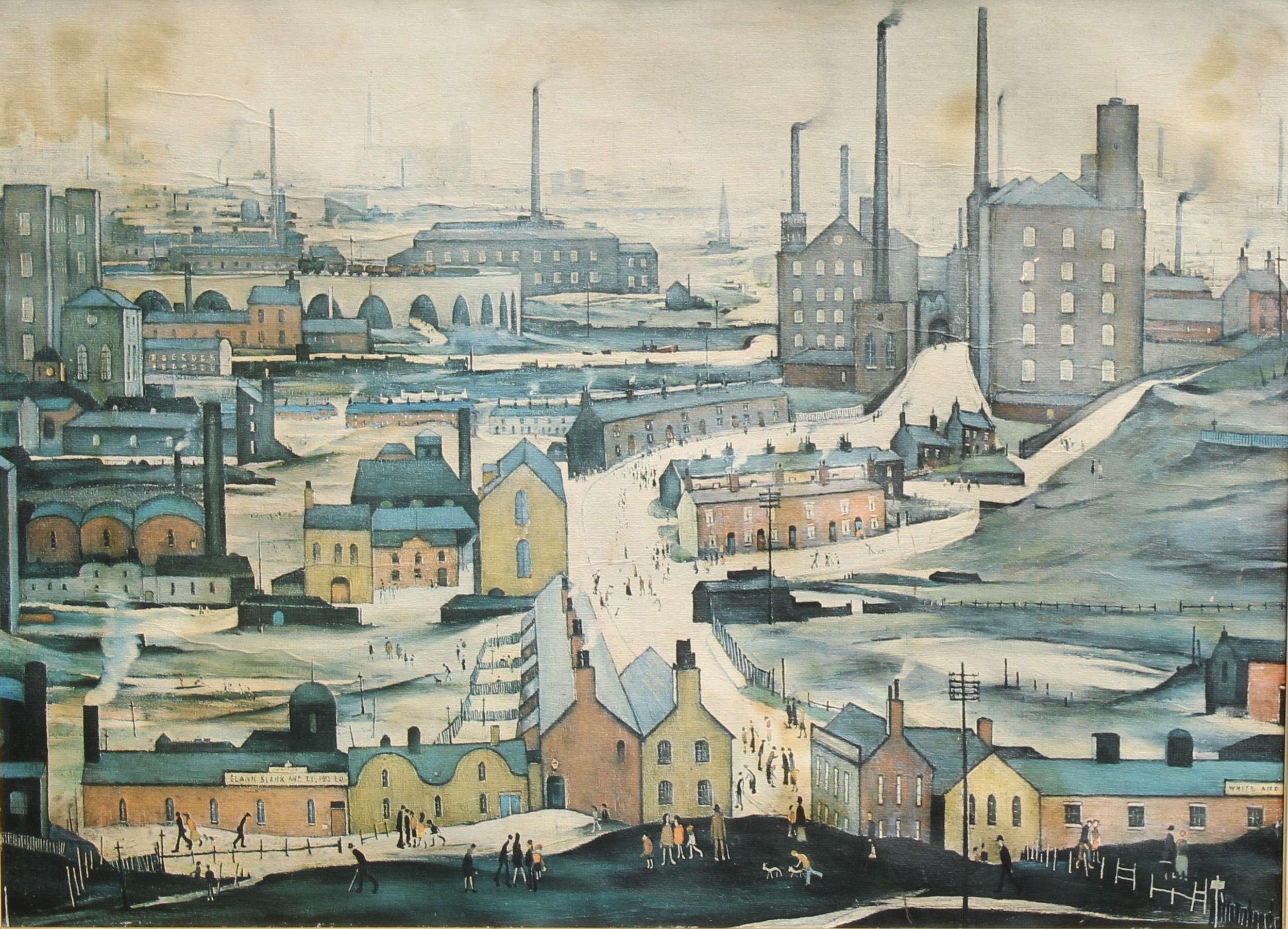 Pictures and Prints - T. Lamport, Derby '87, signed, oil on canvas, 59cm x 90cm; English School, - Image 6 of 7