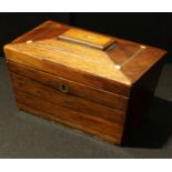 A 19th century mahogany sarcophagus tea caddy, c.1840