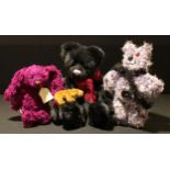 Charlie Bears CB094045B Peter teddy bear, designed by Isabelle Lee; a Jellycat BAS3JA Bashful Bunny;