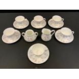 A Wedgwood April Flowers pattern six setting coffee set.