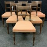 A set of six Regency mahogany rope twist dining chairs, curved top, unusual turned rope twist