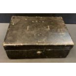 A 19th century Samson Mordan Moroccan leather document box, fitted interior, 13cm x 33cm x 24cm.