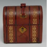A Victorian tooled and gilt morocco domed rectangular scent casket, the sprung-hinged cover