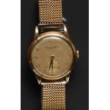 A vintage 1950s International Watch Company Schaffhausen (IWC) wristwatch, silvered dial, Arabic