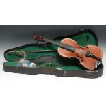A French violin, by Chipot-Vuillaume, 35.5cm two-piece back excluding button, outlined with