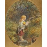 in the manner of Myles Birket Foster (1825-1899) Taking a Drink, monogrammed, dated 88, watercolour,