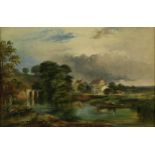 English School (19th century) Reculver Marshes titled, dated 63, oil on canvas, 39cm x 60cm