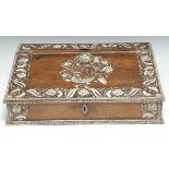 A good 18th Century Anglo-Indian Vizagapatam and rosewood two compartment box, the whole inlaid with