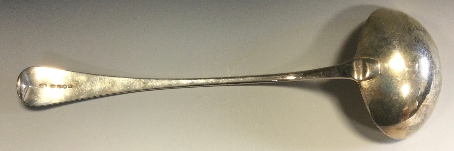 A George III silver Old English pattern soup ladle, William Seaman, London 1815, 6oz - Image 3 of 4
