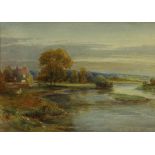 Cuthbert Gresley (1876 - 1963) The River Trent at Swarkestone signed, watercolour, 19cm x 26cm