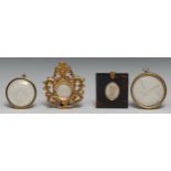 Four Grand Tour and Old Master intaglio impressions, white plaster matrices, gilt and faux