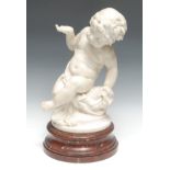 Albert-Ernest Carrier-Bellurse (1824-1887), A carrara marble figure of a scantily clad cherub