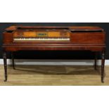 A George III mahogany square piano or spinet, by Muzio Clementi & Co, Cheapside, London, outlined