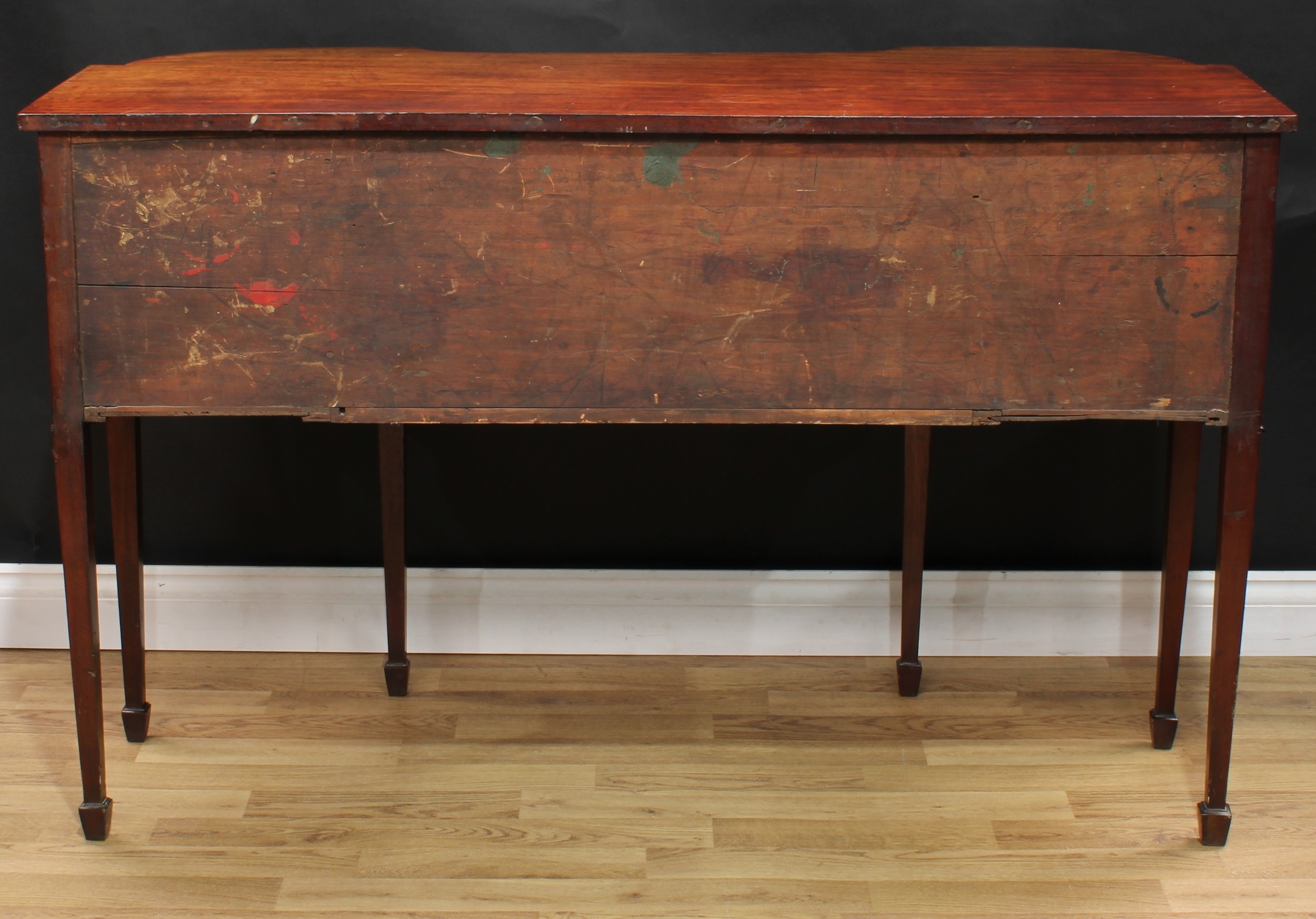 A 19th century mahogany inverted break-centre sideboard, slightly oversailing top with nulled edge - Image 7 of 7