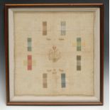 A George III needlework darning sampler, by Eliza Damant, Aged 10 Years, 1809, 38cm x 36cm