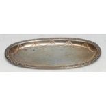 A George III Irish silver oval spoon tray, beaded swag border, 18.5cm wide, Matthew West, Dublin c.