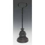 A Victorian cast iron door stop, by Archibald Kenrick & Sons, Birmingham, twisted loop handle,