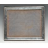 A large George V silver rectangular easel photograph frame, quite plain, 30cm high, the aperture