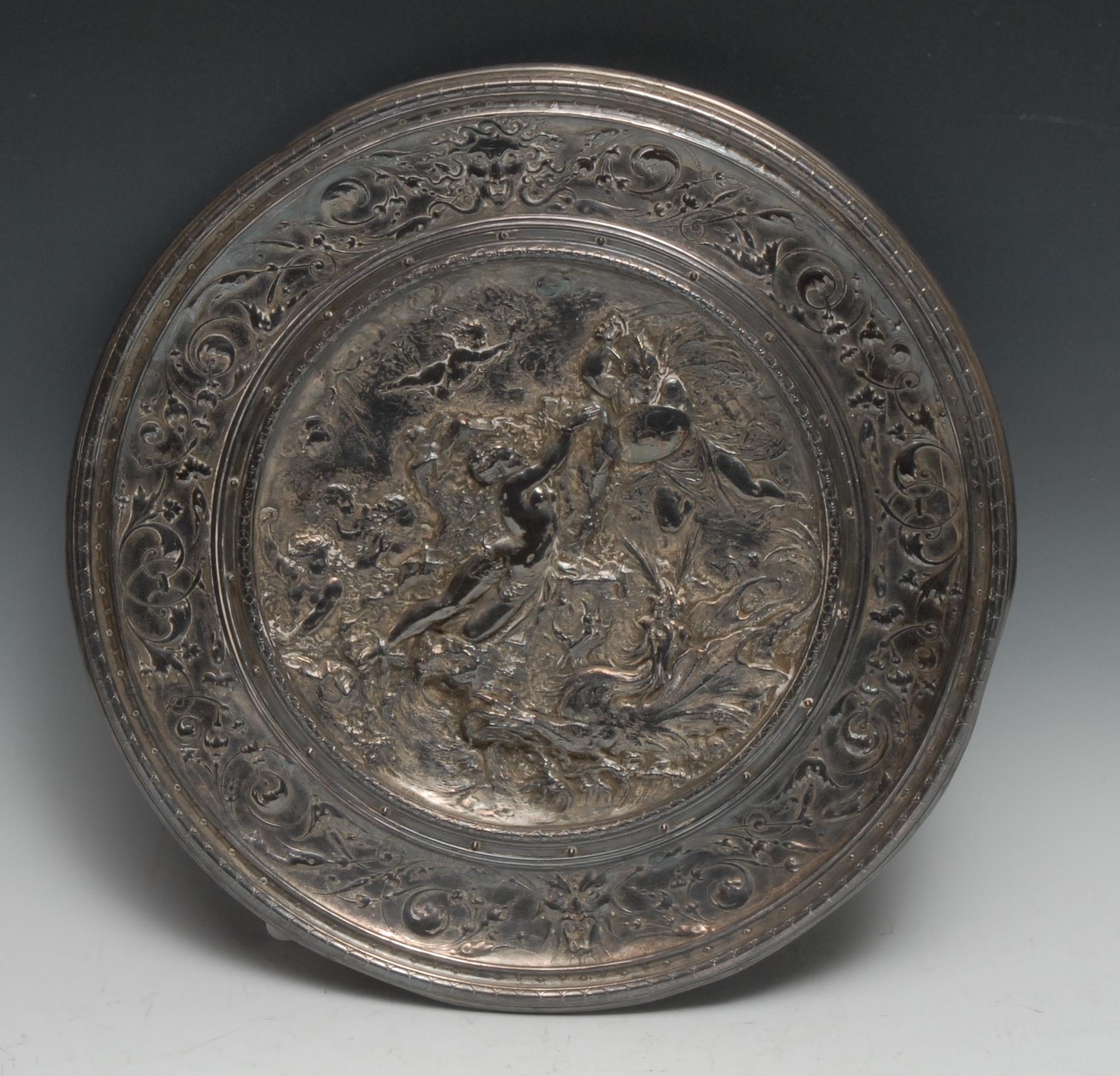 A Victorian electrotype circular charger, after Léonard Morel-Ladeuil (1820 - 1888) with Perseus and