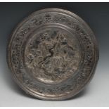 A Victorian electrotype circular charger, after Léonard Morel-Ladeuil (1820 - 1888) with Perseus and