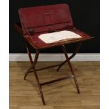 An Edwardian mahogany travelling coaching desk, folding for portability, W. Thornhill & Co, 144