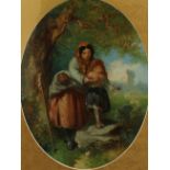 English School (late 19th century) Mother and Child monogrammed, oval, oil on canvas, 48cm x 36cm