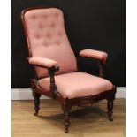 A Victorian mahogany campaign armchair, by Grindlay & Co, 63 Cornhill and 124 Bishopsgate Street,