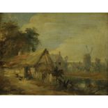 English School (19th century) An East Anglian Village oil on board, 17cm x 21.5cm