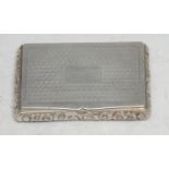 A Chinese China Trade period silver rectangular snuff box, engine turned cover and base, the sides