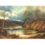 English School (19th century) River Landscape oil on canvas, 30cm x 39cm