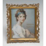 French School (early 20th century), portrait miniature, Juliette, Madame Récamier, after Jacques-