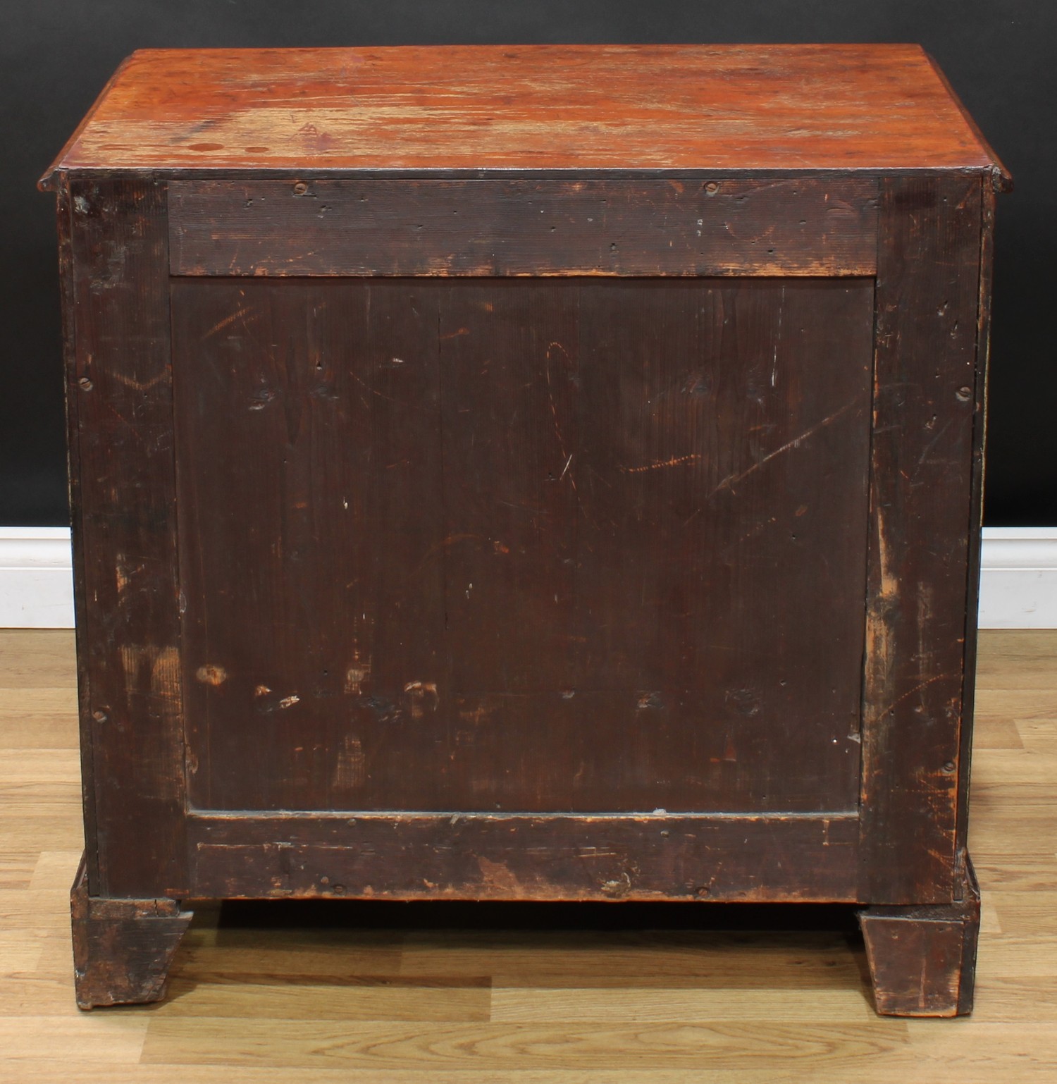 A George III mahogany kneehole desk, rectangular top with moulded edge above a long cockbeaded - Image 6 of 6