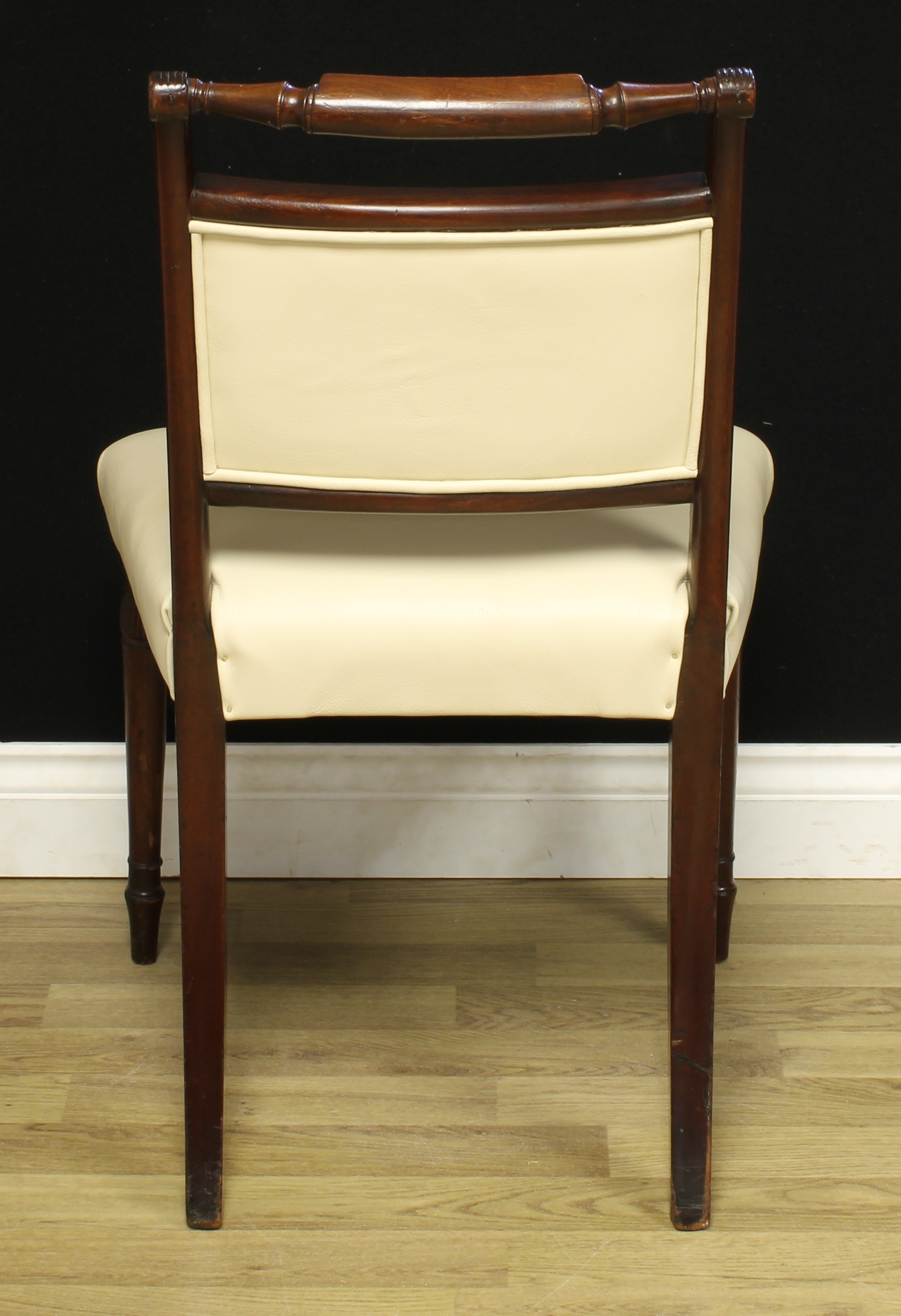 A Scottish Regency mahogany side chair, scroll back, the turned rail centred by a rectangular - Image 4 of 4