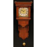 A George I/II lantern form clock, of longcase type, 27.5cm square brass dial inscribed William Monk,