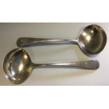 A pair of George III Old English pattern silver sauce ladles, Thomas Wallis II, London 1808, 2.3oz