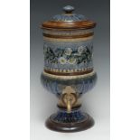 A Doulton Lambeth urnular water filter, by Eliza Simmance (1873-1928), monogrammed, decorated with