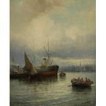 William Anslow Thornley (British fl.1858-1898) First Tide, Gravesend monogrammed, titled to verso,