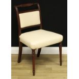 A Scottish Regency mahogany side chair, scroll back, the turned rail centred by a rectangular