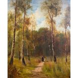 George Turner (19th century) A Woodland Path signed, oil on canvas, 75cm x 62cm