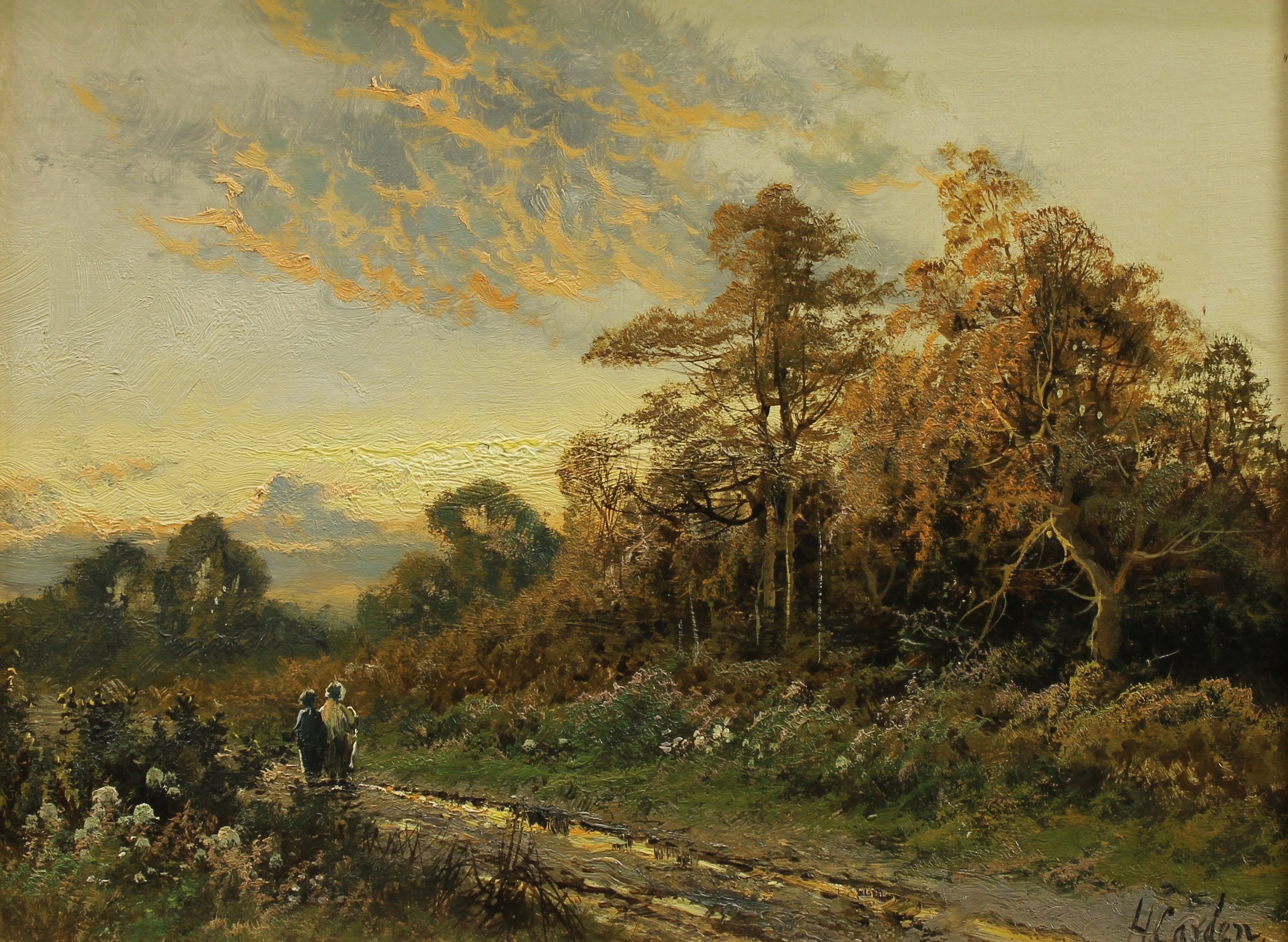 H. Carden (early 20th century) The Long Walk Home signed, oil on canvas, 29cm x 39.5cm