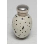 A Victorian silver mounted bird's egg scent bottle, screw-fitting cover, Birmingham 1893